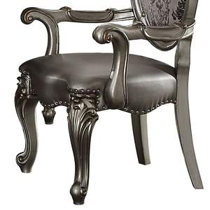 DB Lot de 2 fauteuils argent et platine antique avec garniture de tête de clou pour la salle à manger - Product Image 4