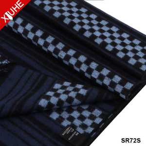 新しいデザイン卸売シルクスカーフネイビーブルー暖かい冬カシミアショール卸売ブラックチェック柄100% シルクスカーフ男性用 - Product Image 3