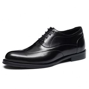 Chaussures Oxford pour hommes faites à la main, style britannique, à lacets, respirantes, antidérapantes, légères, formelles, décontractées, rehaussantes - Product Image 1