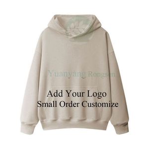 Sudadera con capucha oversize de algodón suave para hombre y mujer, <span class=keywords><strong>ropa</strong></span> deportiva de forro polar para niña, top de talla grande - Product Image 6