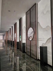 Chinese Style Wood Room Divider <b>Curtain</b> Wall <b>Panel</b> with Circular Art Design for Hall Decor - Product Image 1