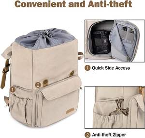 Sac à dos pour appareil photo gratuit, sac tactique pour appareil photo reflex numérique/reflex numérique/sans miroir avec compartiment pour ordinateur portable compatible - Product Image 3