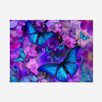 Plein foret diamant peinture 5D mosaïque image abstraite papillon fleur maison mur bricolage décor OEM/ODM usine en gros cadeau