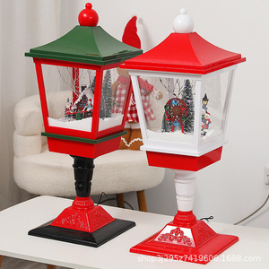 Décorations de Noël transfrontalières en résine de Chine : Ornement de <span class=keywords><strong>lampadaire</strong></span> musical avec effet de neige, Père Noël, Bonhomme de neige, Cerf – Idéal pour les hôtels - Product Image 1