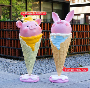 F001 Estatuas de Resina para Jardín con Forma de Donut de Helado, Adornos Personalizados con Forma de Comida para Exteriores, Escultura de Resina - Product Image 3