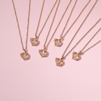 Collier pendentif cœur en laiton avec initiale A-Z, couleur or rose, motif floral, bijoux de fête, vente en gros