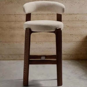 بيع من المصنع كرسي بمسند ظهر مرتفع من الخشب الصلب كراسي منضدة للمطبخ والمطعم والمنزل وبار ومقعد رمادي - Product Image 5