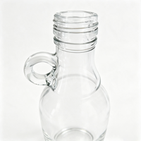Bouteille en verre transparente réutilisable de 500 ml avec poignée, bouchon à vis en plastique avec joint pour l'embouteillage de vin de fruits et d'alcool maison