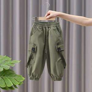 Pantalons <span class=keywords><strong>cargo</strong></span> décontractés pour garçons Printemps et automne Nouveaux grands pantalons pour enfants Pantalons amples pour enfants - Product Image 5