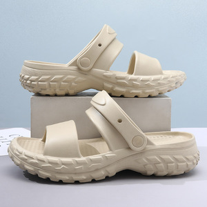 Men's Casual <b>Slides</b> Sandals Soft Sole Anti <b>Slip</b> Outdoor Beach Shoes Adult White Gray Khaki GX 0828 1 - Product Image 1