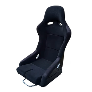 Asiento de coche de carreras de cuero genuino MR para McLaren 650 terciopelo negro costura roja Kootu tija de sillín de carbono piezas de asiento de coche de cuero genuino - Product Image 2
