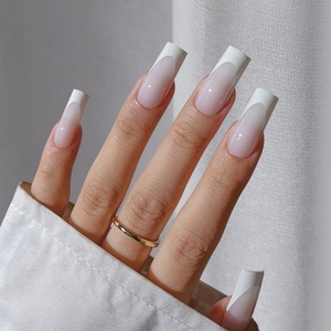 BTArtbox XCOATTIPS Uñas Postizas al por Mayor, Uñas de Gel Cuadradas Largas X-Coat, Puntas Francesas de Gel Suave, 150 Uds. Uñas Postizas Gruesas a Presión - Product Image 2