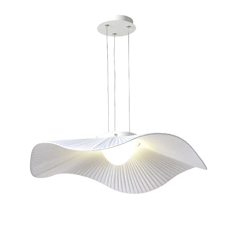 Nordic INS White Lotus Leaf Pendel leuchte LED Dekorative Metall Stoff Decken leuchte für Zuhause