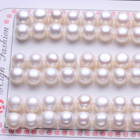 Prix de gros Perles de culture d'eau douce naturelles blanches bouton 2A 8mm demi-percées en vrac