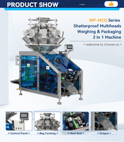 Machine d'emballage verticale automatique inclinée à 10 têtes pour sachets oreillers de chips, biscuits et autres produits alimentaires