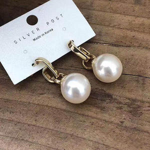 S925 <b>Silver</b> DIY <b>Pearl</b> Accessories Gorgeous <b>Silver</b> Jewelry <b>Earrings</b> with 8-11mm Round Beads 20628 Empty Stand - Product Image 2