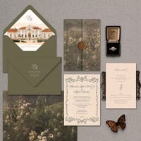 Cartes d'invitation de mariage personnalisées en papier d'art gaufré, écologiques et recyclables, impression typographique, 100 pièces MOQ