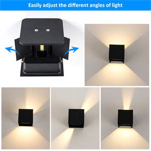 Lampe murale LED extérieure carrée en <span class=keywords><strong>aluminium</strong></span> étanche à économie <span class=keywords><strong>d</strong></span>'énergie 10W 20W 3CCT pour hôtel, couloir, cour, porte, <span class=keywords><strong>salon</strong></span> - Product Image 2