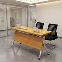 Tables et chaises de conférence modernes en MDF pour bureaux commerciaux - Conception pliable et librement combinable en forme de barre pour la formation