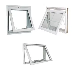 Ses geçirmez rüzgar geçirmez kasırga darbe cam U PVC pencereler tek çift camlı vinil sürgülü PVC pencereler