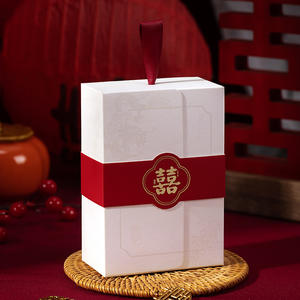 Nouveau Style chinois personnalisé boîte-cadeau de mariage Portable chinois marée Style boîte à bonbons Dragon Phoenix <span class=keywords><strong>pie</strong></span> emballage en or chaud - Product Image 1