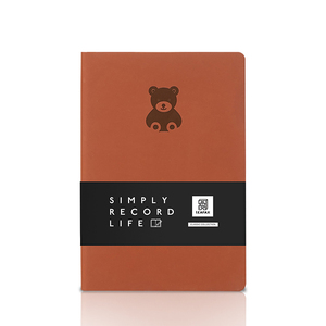 Carnet en cuir PU personnalisable A5 de haute qualité avec motif <span class=keywords><strong>petit</strong></span> ours, couverture souple et bordure colorée mignonne, reliure rigide pour l'école, emballé en OPP - Product Image 3