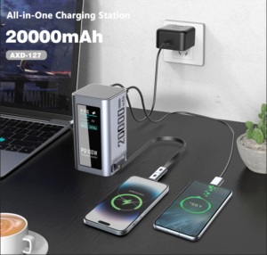 Cargador rápido todo en uno de 100W con enchufe de CA, batería externa de 20000mAh con cable retráctil para portátil - Product Image 2