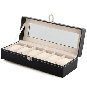 Boîte <span class=keywords><strong>de</strong></span> <span class=keywords><strong>Rangement</strong></span> <span class=keywords><strong>de</strong></span> Montres Vente Chaude <span class=keywords><strong>Luxe</strong></span> Unique Étanche Fermeture Sécurisée Boîte à Montres en Cuir 6 Fentes pour Voyage - Product Image 6