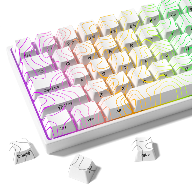 Custom Shine Through Keycaps 61/84/118 Keys With IMD Tech OEM ODM Side Printed Keyboard Keycaps for Gaming Mechanical Keyboards