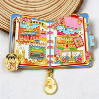 Carnet de notes en forme de classeur à anneaux de la ville de Shenyang, souvenir de la vieille ville, cadeau de voyage, aimant de réfrigérateur en métal, vente en gros, lot en vrac