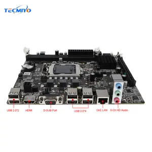 Tecmiyo H61 Desktop Motherboard ATX LGA 1155 Sockets Supports DDR3 Memory 16GB Motherboard
