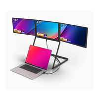 Moniteur portable à écran quadruple de 16 pouces, panneau IPS LCD TFT, écran Full HD pour poste de travail portable