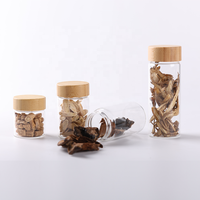 Toples bumbu kaca borosilikat 60ml, toples bumbu dapur mewah atas bambu untuk makanan dan cetak Logo
