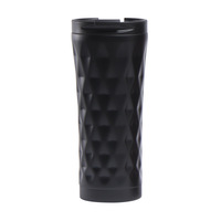 Gobelet isotherme portable en acier inoxydable à motif diamant concave créatif, style moderne et simple, résistant à l'eau bouillante, grande capacité