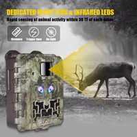 Caméra de chasse et de surveillance de la faune, 30MP, CMOS, vision nocturne infrarouge, double objectif, étanche, alimentation solaire