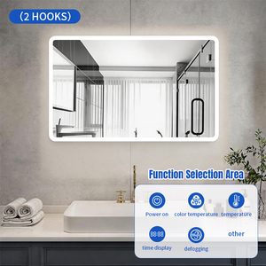 Miroir LED Joystar 32x24 pouces, éclairage doux rétroéclairé, coins arrondis, sécurité IP44, interrupteur tactile, idéal pour double vasque d'hôtel - Product Image 3