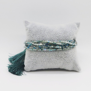 Pulsera Boho de <span class=keywords><strong>Cristal</strong></span> Hecha a Mano con Cuentas Cuadradas de <span class=keywords><strong>Cristal</strong></span> y Borlas Tejidas de Varias Capas para Mujeres y Hombres - Product Image 4