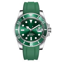 NUEVO Reloj Mecánico Automático con Correa de Silicona, Cristal de Zafiro, Movimiento Seiko NH35, Logotipo Personalizado, 40mm, Estilo Submariner