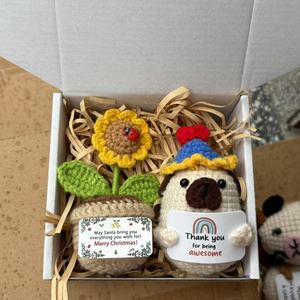 New Crocheted Santa Claus Doll <b>Gift</b> <b>Box</b> Featuring Handmade <b>Christmas</b> Bears, Snowmen, Penguins, and Gingerbread Men - Product Image 5