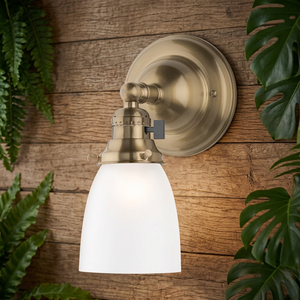 Traditional Bronze European Design Wall Lamp with White Glass Bell Shade E26 LED 3500K Warm Light Bathroom <b>Indoor</b> Fixed <b>Lighting</b> - Product Image 3