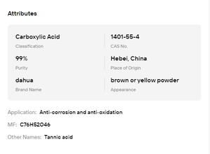 Ácido tánico de grado alimenticio CAS 1401-55-4, extracto puro de nuez de gallnut, antioxidante para la conservación de alimentos y bebidas - Product Image 6