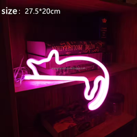 Lumière néon LED en acrylique en forme de chat paresseux, à suspendre au mur, alimentation par batterie ou USB, contrôle par bouton, CRI 60, pour décoration intérieure romantique ou de fêtes