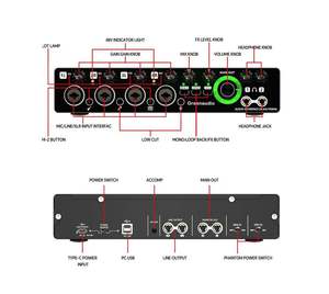Interface audio 4 canaux GAX-MD44, carte son professionnelle pour enregistrement, micro, équipement de doublage et de diffusion en direct - Product Image 4