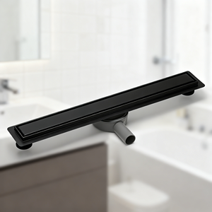 ניקוז תעלת מלון שחור מט 600 מ\\\"מ 360 °   ניקוז רצפתי מסתובב עם מלכודת ריחות - Product Image 1