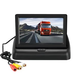 Monitor de tv plegable para coche, retrovisor pequeño de 4,3 pulgadas con entrada de vídeo