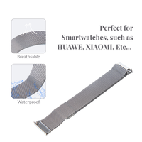 Correa de Malla Milanesa de 18 mm con Cierre Magnético de Acero Inoxidable 430 y Extremo Plano para Smartwatches Samsung, Huawei y Xiaomi