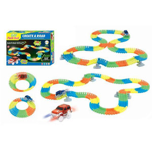 Jouets Jacko, piste lumineuse magique, jouet de <span class=keywords><strong>voiture</strong></span> à fente, <span class=keywords><strong>voiture</strong></span> de course, <span class=keywords><strong>voiture</strong></span> électrique sur rail éclairée - Product Image 1