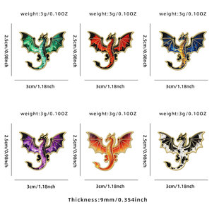 Épingles en émail personnalisées XR, broches dragon, badges métalliques, plaqué <span class=keywords><strong>or</strong></span>, collection fantaisie, vente en gros, cadeaux en vrac, épingles en émail - Product Image 2