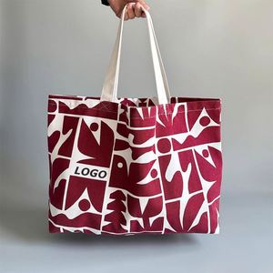Grand sac fourre-tout écologique en polyester et coton, sac à bandoulière, produits écologiques pour pique-nique, voyage, gym - Product Image 2