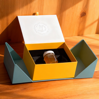 Boîte cadeau en carton magnétique à double porte ouverte de luxe personnalisée pour aliments, miel, noix, boîte en papier avec plateau intérieur en EVA